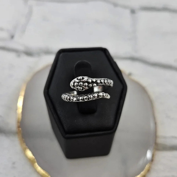 Textured Snake Adjustable Fashion Ring A12 x3 - Picture 7 of 7